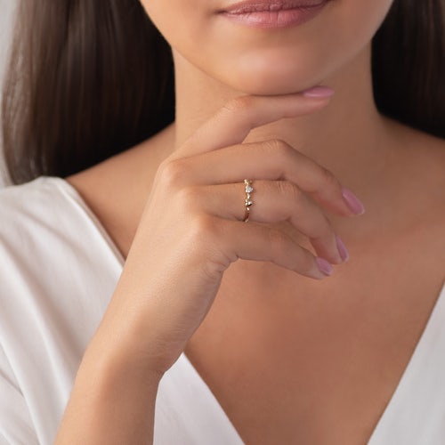 Pierścionek zaręczynowy serce SAVICKI: złoty, diament